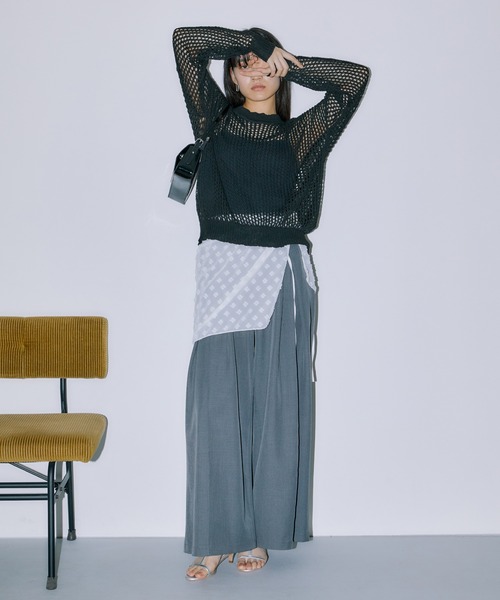 LIENCOEUR（リアンクール）の「メッシュオーバートップス（ニット/セーター・レディース・ブラック/ミント/ホワイト・FREE）」の20枚目の写真