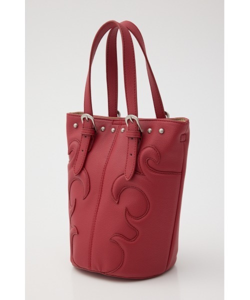 RODEO CROWNS WIDE BOWL（ロデオクラウンズワイドボウル）の「ファイヤーモチーフ バケツバッグ（ショルダーバッグ・レディース・ブラック/ブルー系その他3/レッド・FREE）」の6枚目の写真