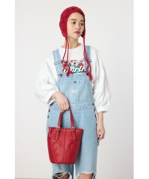 RODEO CROWNS WIDE BOWL（ロデオクラウンズワイドボウル）の「ファイヤーモチーフ バケツバッグ（ショルダーバッグ・レディース・ブラック/ブルー系その他3/レッド・FREE）」の9枚目の写真