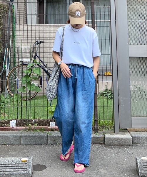 PINUEタックステッチデニムパンツ (ブルー) trim_ofcrs_item28dabae86f1711e