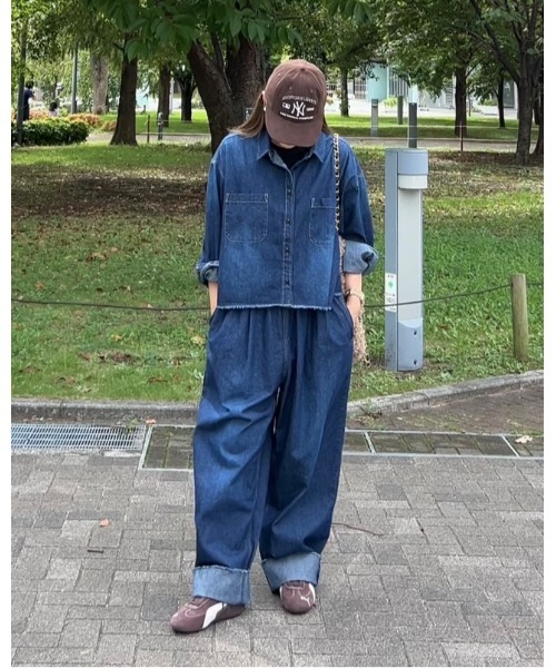 notch.(ノッチ)の「【 notch. by KR 】タックボリュームデニムパンツ(デニムパンツ・レディース・ブルー/ネイビー/ダークネイビー・M/TM)」の16枚目の写真