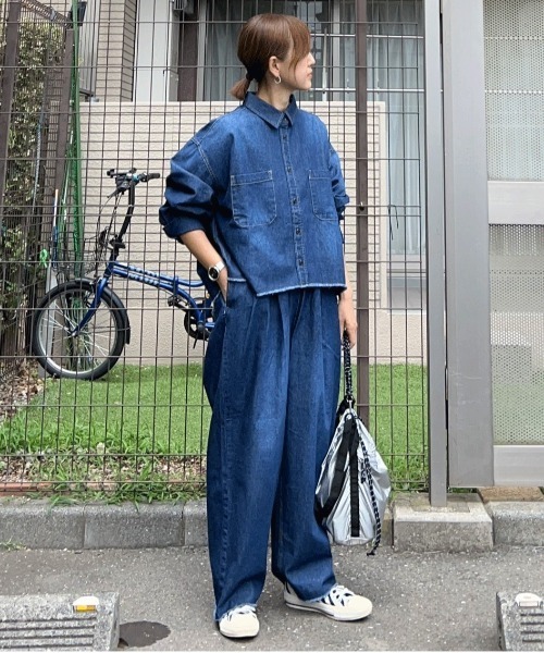 notch.(ノッチ)の「【 notch. by KR 】タックボリュームデニムパンツ(デニムパンツ・レディース・ブルー/ネイビー/ダークネイビー・M/TM)」の7枚目の写真