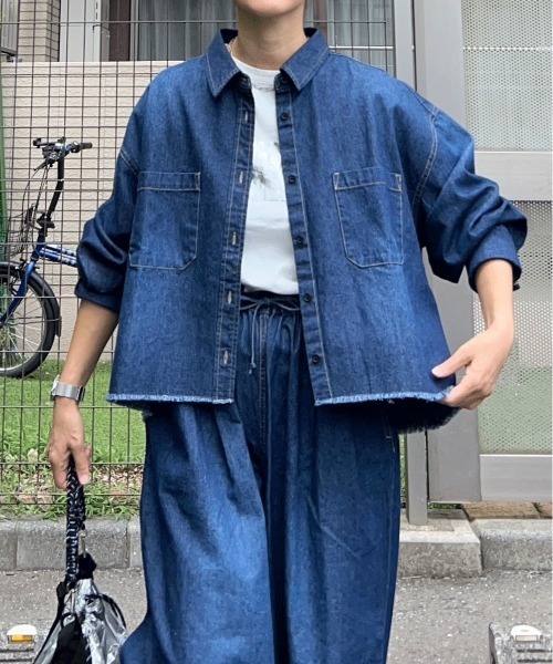 notch.(ノッチ)の「【 notch. by KR 】タックボリュームデニムパンツ(デニムパンツ・レディース・ブルー/ネイビー/ダークネイビー・M/TM)」の12枚目の写真