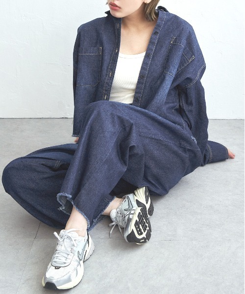 notch.(ノッチ)の「【 notch. by KR 】タックボリュームデニムパンツ(デニムパンツ・レディース・ブルー/ネイビー/ダークネイビー・M/TM)」の9枚目の写真