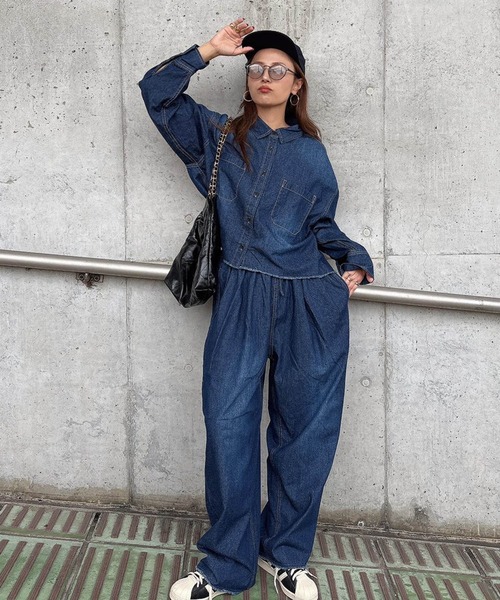 notch.(ノッチ)の「【 notch. by KR 】タックボリュームデニムパンツ(デニムパンツ・レディース・ブルー/ネイビー/ダークネイビー・M/TM)」の22枚目の写真