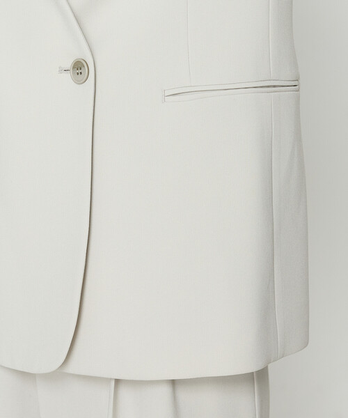 COMME CA（コムサ）の「【セットアップ対応】アチェローザダブルクロス ノーカラージャケット（スーツジャケット・レディース・ネイビー/グリーン系その他・9号/11号）」の7枚目の写真