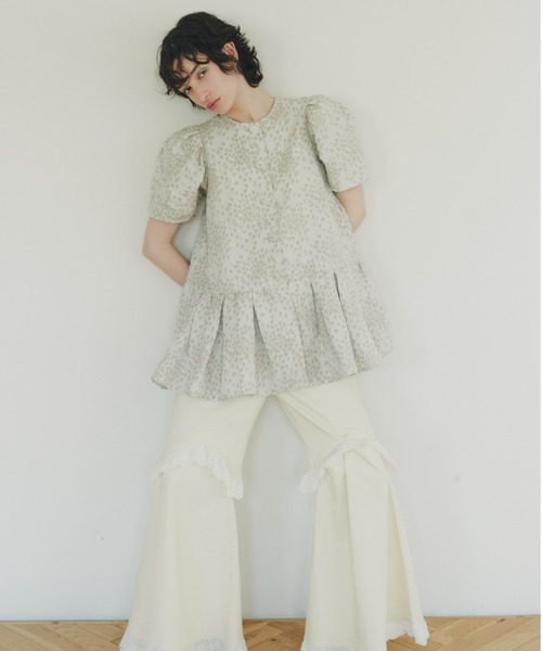 セール】taffeta jacquard blouse jacket（ノーカラージャケット