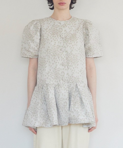 HONEY MI HONEY（ハニーミーハニー）の「taffeta jacquard blouse jacket（ノーカラージャケット・レディース・オフホワイト/ピンク/ブラック・FREE）」の12枚目の写真