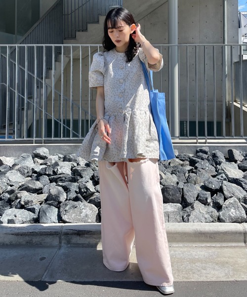 taffeta jacquard blouse jacket 新品未使用 セール】taffeta jacquard blouse jacket（ノーカラージャケット