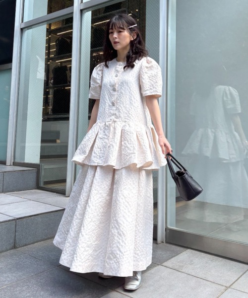 セール】taffeta jacquard blouse jacket（ノーカラージャケット