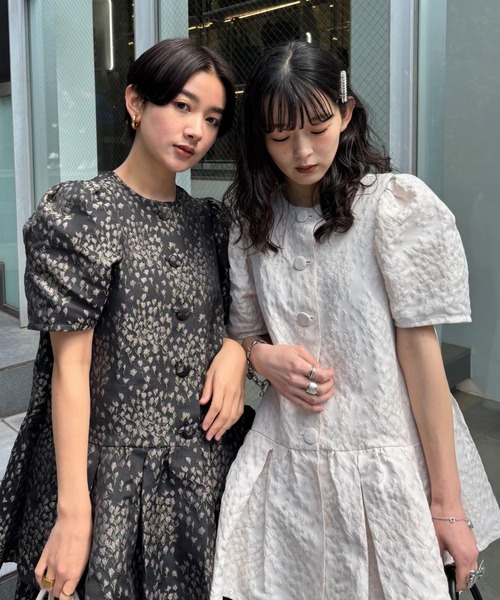 セール】taffeta jacquard blouse jacket（ノーカラージャケット