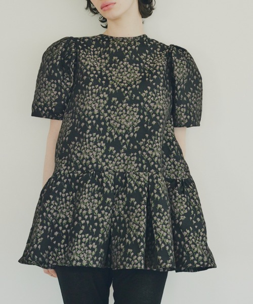 セール】taffeta jacquard blouse jacket（ノーカラージャケット