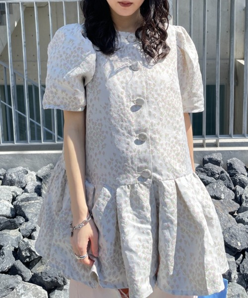 セール】taffeta jacquard blouse jacket（ノーカラージャケット