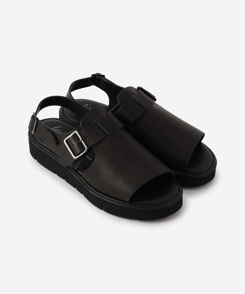 【HYKE×beautiful shoes】オープントゥサンダル24.5cm 黒 HYKE×beautiful shoes】オープントゥサンダル24.5cm 黒