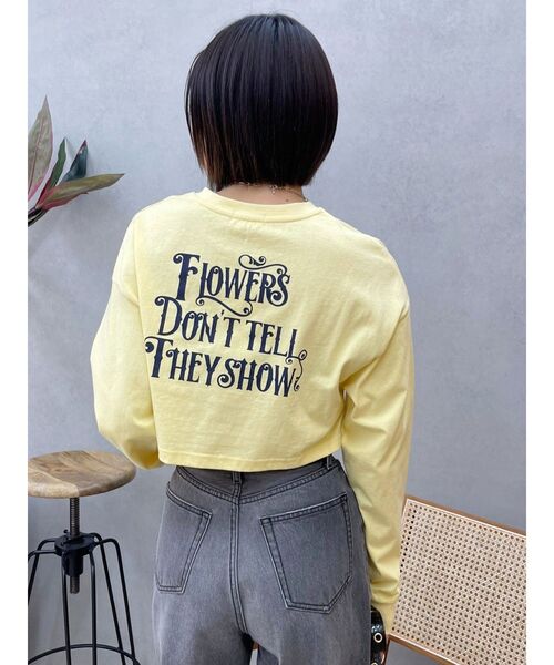 EVRIS(エヴリス)の「クロップドグラフィックロンT(Tシャツ/カットソー・レディース・ホワイト/ブラック/イエロー・FREE)」の9枚目の写真