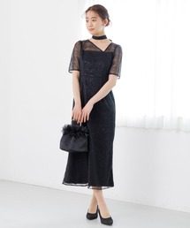 kaene（カエン）の「【kaene】チェックレース×チョーカー付きドレス/結婚式/パーティー/お呼ばれ（ドレス）」