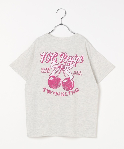 10C REPIPI（ジューシーレピピ）の「【10C REPIPI】チョベリグルーズT（Tシャツ/カットソー・キッズ・サックスブルー/ブラック/ホワイト/グレー/ピンク・130cm/120cm/110cm）」の3枚目の写真