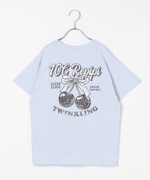 10C REPIPI（ジューシーレピピ）の「【10C REPIPI】チョベリグルーズT（Tシャツ/カットソー・キッズ・サックスブルー/ブラック/ホワイト/グレー/ピンク・130cm/120cm/110cm）」の4枚目の写真