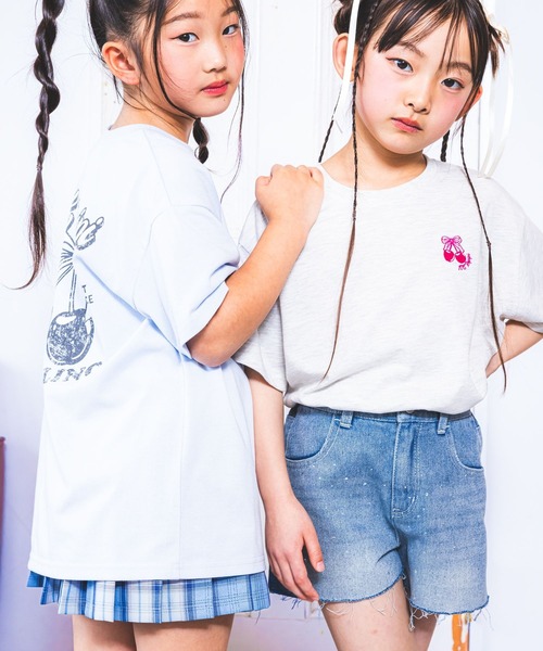 10C REPIPI（ジューシーレピピ）の「【10C REPIPI】チョベリグルーズT（Tシャツ/カットソー・キッズ・サックスブルー/ブラック/ホワイト/グレー/ピンク・130cm/120cm/110cm）」の6枚目の写真