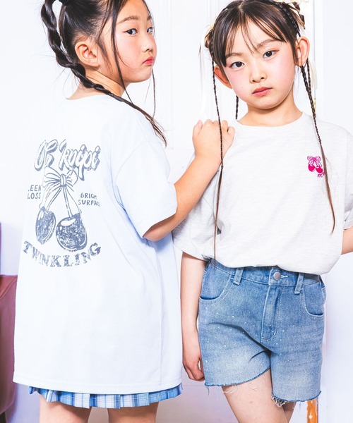 10C REPIPI（ジューシーレピピ）の「【10C REPIPI】チョベリグルーズT（Tシャツ/カットソー・キッズ・サックスブルー/ブラック/ホワイト/グレー/ピンク・130cm/120cm/110cm）」の7枚目の写真