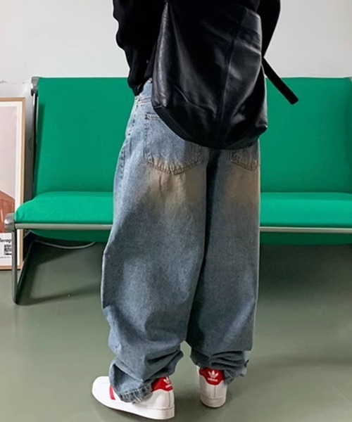 NOWLE(ノウル)の「【NOWLE】ヴィンテージライク ワイドデニムパンツ(デニムパンツ・メンズ・ライトブルー・MEDIUM/LARGE/X-LARGE)」の3枚目の写真