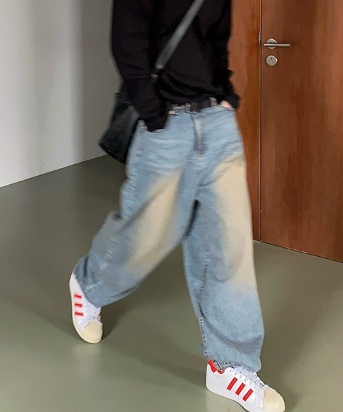 NOWLE(ノウル)の「【NOWLE】ヴィンテージライク ワイドデニムパンツ(デニムパンツ・メンズ・ライトブルー・MEDIUM/LARGE/X-LARGE)」の7枚目の写真