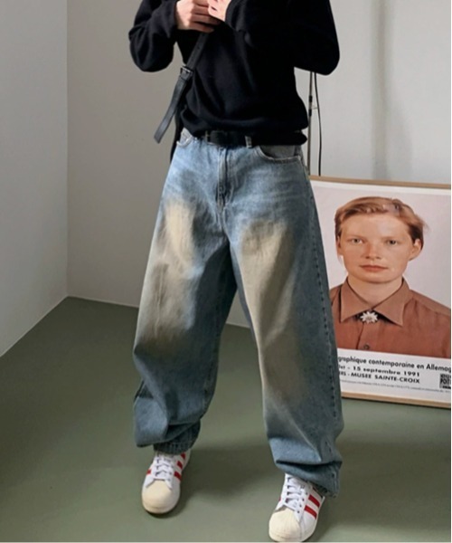 NOWLE(ノウル)の「【NOWLE】ヴィンテージライク ワイドデニムパンツ(デニムパンツ・メンズ・ライトブルー・MEDIUM/LARGE/X-LARGE)」の9枚目の写真