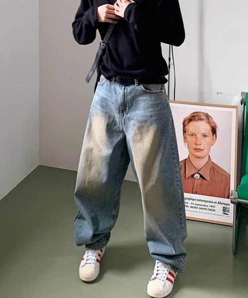 NOWLE(ノウル)の「【NOWLE】ヴィンテージライク ワイドデニムパンツ(デニムパンツ・メンズ・ライトブルー・MEDIUM/LARGE/X-LARGE)」の12枚目の写真