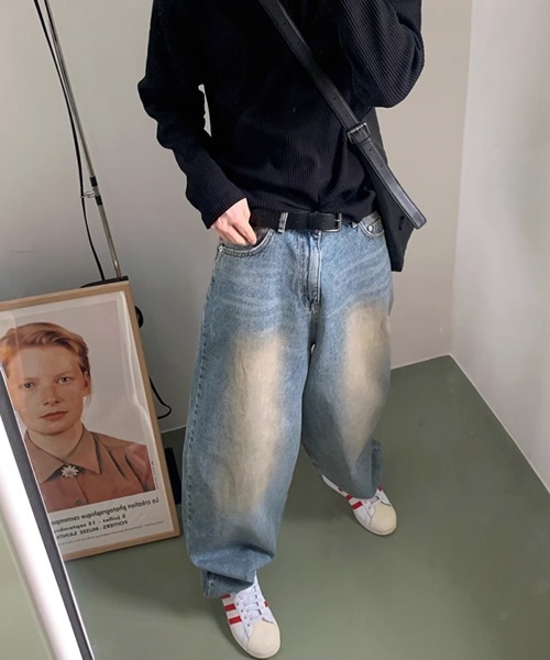 NOWLE(ノウル)の「【NOWLE】ヴィンテージライク ワイドデニムパンツ(デニムパンツ・メンズ・ライトブルー・MEDIUM/LARGE/X-LARGE)」の16枚目の写真