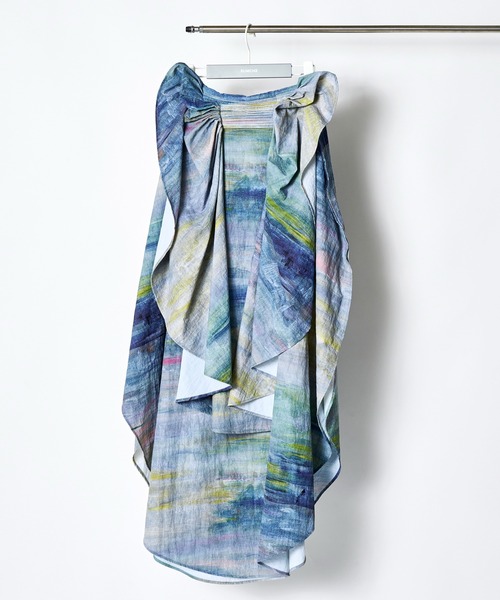 RUMCHE(ラムシェ)の「"SEIUN" Original Paint Ruffle Skirt / "SEIUN" オリジナルペイントラッフルスカート(スカート・レディース・ブルー系その他・FREE)」の1枚目の写真