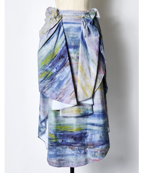 RUMCHE(ラムシェ)の「"SEIUN" Original Paint Ruffle Skirt / "SEIUN" オリジナルペイントラッフルスカート(スカート・レディース・ブルー系その他・FREE)」の2枚目の写真
