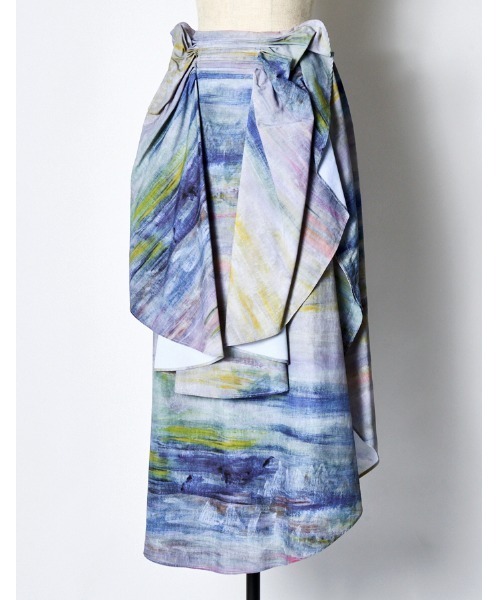 RUMCHE(ラムシェ)の「"SEIUN" Original Paint Ruffle Skirt / "SEIUN" オリジナルペイントラッフルスカート(スカート・レディース・ブルー系その他・FREE)」の3枚目の写真