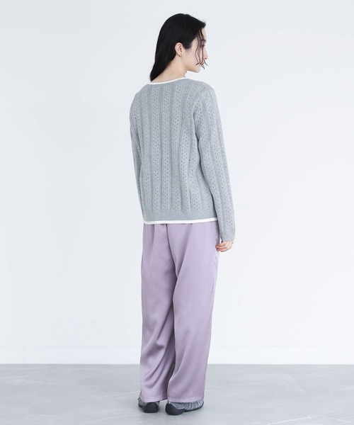 somari imagination(ソマリ イマジネーション)の「『フェイクパールベルト付きサテンカーブパンツ』(その他パンツ・レディース・ラベンダー/ブラック・2/1)」の13枚目の写真