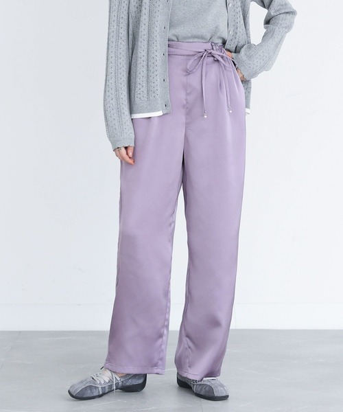 somari imagination(ソマリ イマジネーション)の「『フェイクパールベルト付きサテンカーブパンツ』(その他パンツ・レディース・ラベンダー/ブラック・2/1)」の10枚目の写真