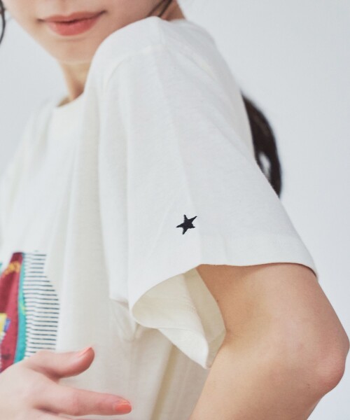 CONVERSE（コンバース）の「CONVERSE スラブ天竺半袖Tシャツ（Tシャツ/カットソー・レディース・オフホワイト/レッド・FREE）」の6枚目の写真