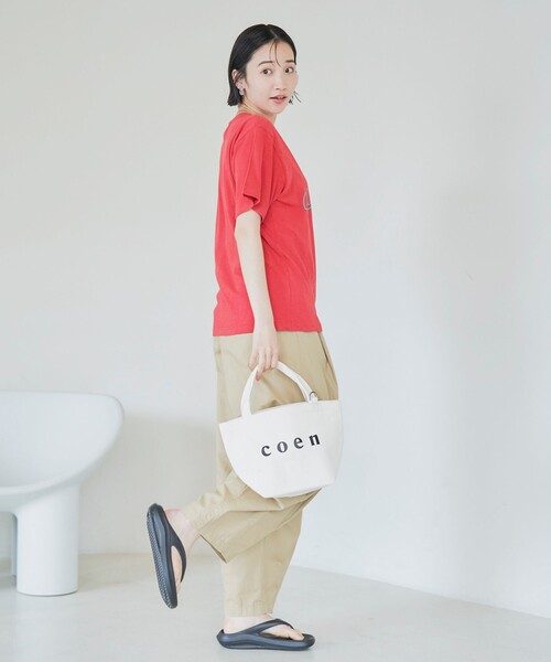 CONVERSE（コンバース）の「CONVERSE スラブ天竺半袖Tシャツ（Tシャツ/カットソー・レディース・オフホワイト/レッド・FREE）」の13枚目の写真
