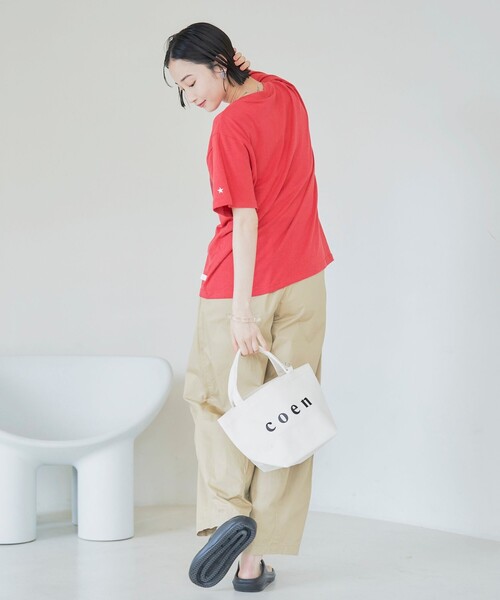 CONVERSE（コンバース）の「CONVERSE スラブ天竺半袖Tシャツ（Tシャツ/カットソー・レディース・オフホワイト/レッド・FREE）」の14枚目の写真