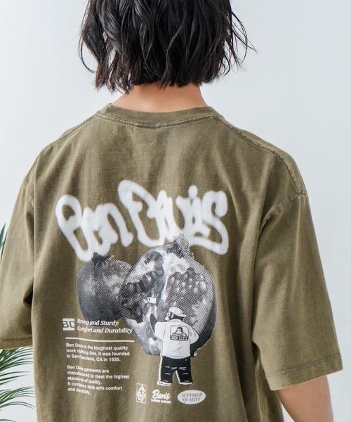 BEN DAVIS(ベンデイビス)の「【BEN DAVIS/ベンデイビス】パウダーブリーチ加工 Tシャツ 半袖 クルーネック オーバーサイズ(Tシャツ/カットソー・メンズ・ブラック系その他2/グリーン系その他/ブルー系その他2/ブラック系その他/ブラック系その他3/ブラウン系その他3/ブラック系その他4・X-LARGE/MEDIUM/LARGE/SMALL)」の2枚目の写真