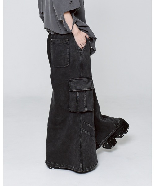 REFLEM【レフレム】ヘビーウェイトワイドスウェットカーゴパンツ REFLEM/レフレム』ヘビーワイドスウエットパンツ（スウェットパンツ