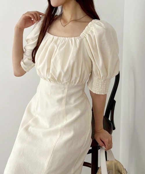 one after another NICE CLAUP（ワンアフターアナザーナイスクラップ）の「バックリボンワンピース/WEB限定アイテム/リバイバル/WEB限定商品（ワンピース・レディース・アイボリー/ブラック/ブラック系その他/ブラウン/ラベンダー・FREE）」の2枚目の写真