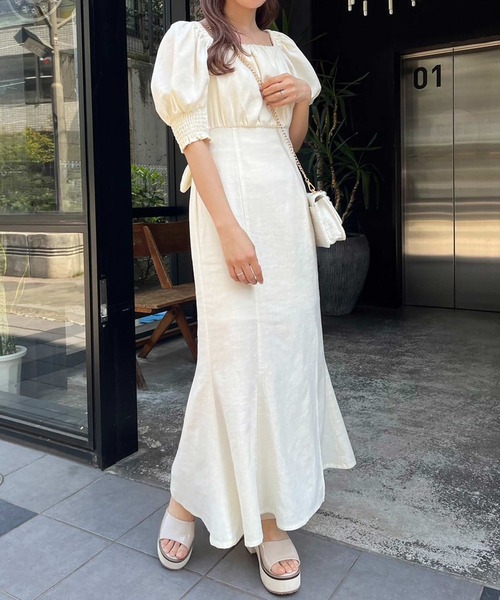 one after another NICE CLAUP（ワンアフターアナザーナイスクラップ）の「バックリボンワンピース/WEB限定アイテム/リバイバル/WEB限定商品（ワンピース・レディース・アイボリー/ブラック/ブラック系その他/ブラウン/ラベンダー・FREE）」の6枚目の写真