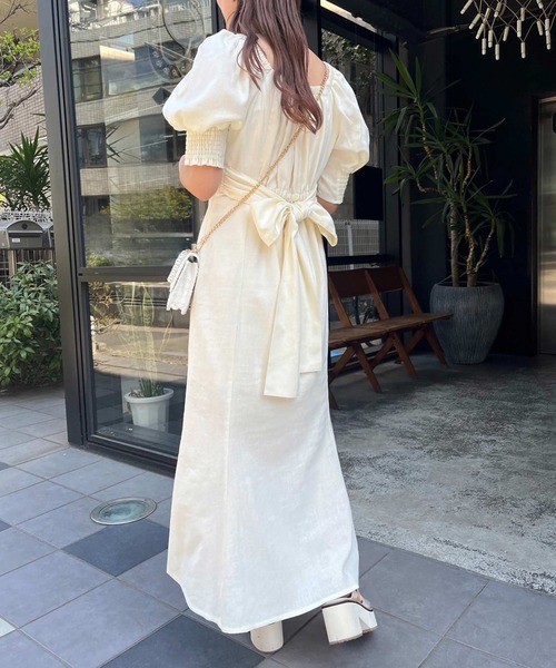 one after another NICE CLAUP（ワンアフターアナザーナイスクラップ）の「バックリボンワンピース/WEB限定アイテム/リバイバル/WEB限定商品（ワンピース・レディース・アイボリー/ブラック/ブラック系その他/ブラウン/ラベンダー・FREE）」の7枚目の写真