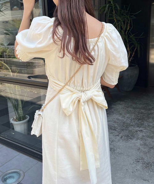 one after another NICE CLAUP（ワンアフターアナザーナイスクラップ）の「バックリボンワンピース/WEB限定アイテム/リバイバル/WEB限定商品（ワンピース・レディース・アイボリー/ブラック/ブラック系その他/ブラウン/ラベンダー・FREE）」の9枚目の写真