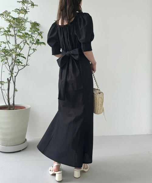 one after another NICE CLAUP（ワンアフターアナザーナイスクラップ）の「バックリボンワンピース/WEB限定アイテム/リバイバル/WEB限定商品（ワンピース・レディース・アイボリー/ブラック/ブラック系その他/ブラウン/ラベンダー・FREE）」の12枚目の写真