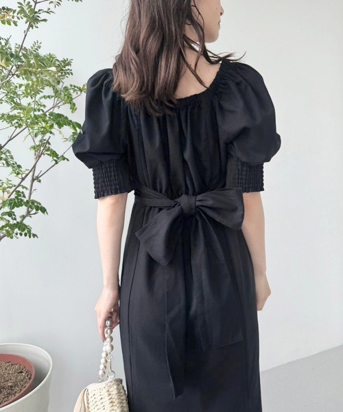 one after another NICE CLAUP（ワンアフターアナザーナイスクラップ）の「バックリボンワンピース/WEB限定アイテム/リバイバル/WEB限定商品（ワンピース・レディース・アイボリー/ブラック/ブラック系その他/ブラウン/ラベンダー・FREE）」の14枚目の写真