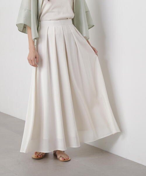 N.（N. Natural Beauty Basic）（エヌエヌナチュラルビューティーベーシック）の「【PS/低身長サイズ】シアータックフレアスカート（スカート・レディース・オフホワイト/ブラック/ブルー・MEDIUM/PS）」の19枚目の写真