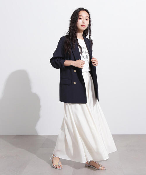 N.（N. Natural Beauty Basic）（エヌエヌナチュラルビューティーベーシック）の「【PS/低身長サイズ】シアータックフレアスカート（スカート・レディース・オフホワイト/ブラック/ブルー・MEDIUM/PS）」の9枚目の写真