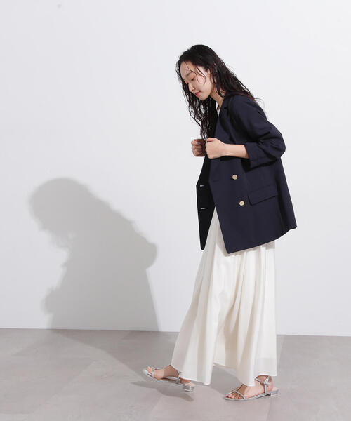 N.（N. Natural Beauty Basic）（エヌエヌナチュラルビューティーベーシック）の「【PS/低身長サイズ】シアータックフレアスカート（スカート・レディース・オフホワイト/ブラック/ブルー・MEDIUM/PS）」の10枚目の写真