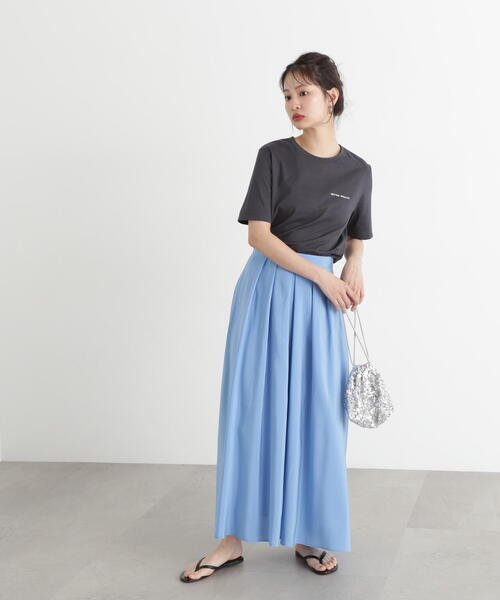 N.（N. Natural Beauty Basic）（エヌエヌナチュラルビューティーベーシック）の「【PS/低身長サイズ】シアータックフレアスカート（スカート・レディース・オフホワイト/ブラック/ブルー・MEDIUM/PS）」の15枚目の写真