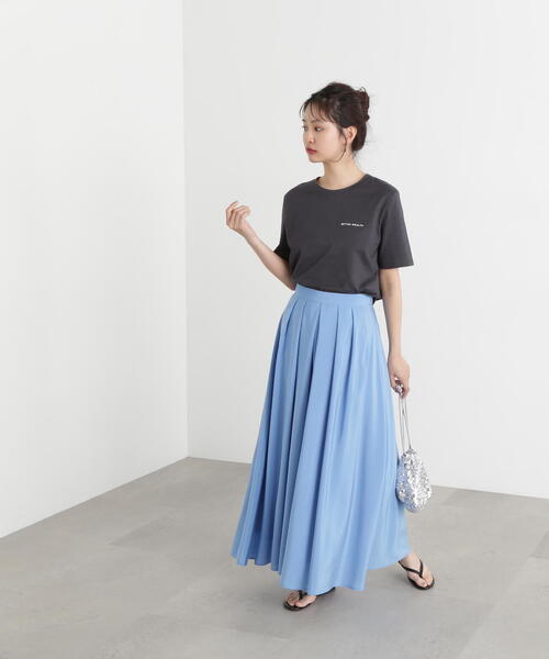 N.（N. Natural Beauty Basic）（エヌエヌナチュラルビューティーベーシック）の「【PS/低身長サイズ】シアータックフレアスカート（スカート・レディース・オフホワイト/ブラック/ブルー・MEDIUM/PS）」の17枚目の写真